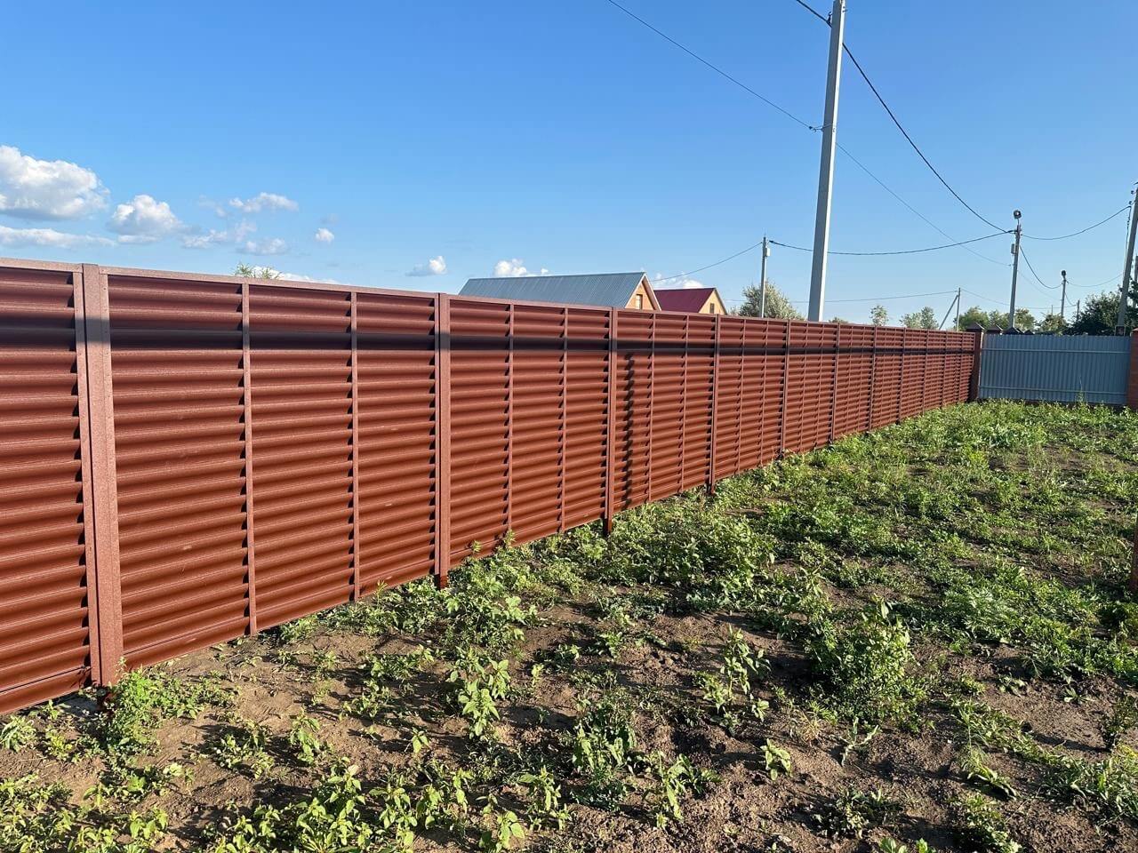 Забор из ламелей Еврожалюзи 53м RAL8017/8017 Шоколад двусторонний МАТТЕ в Ереване