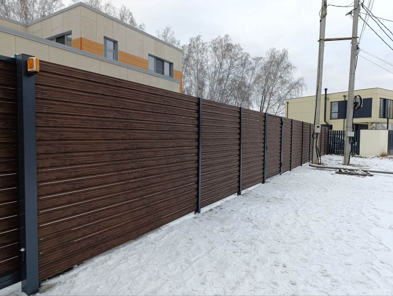 Забор-ранчо из евроштакетника 58м Темный Каштан 3D Принтек фото 4 в Ереване