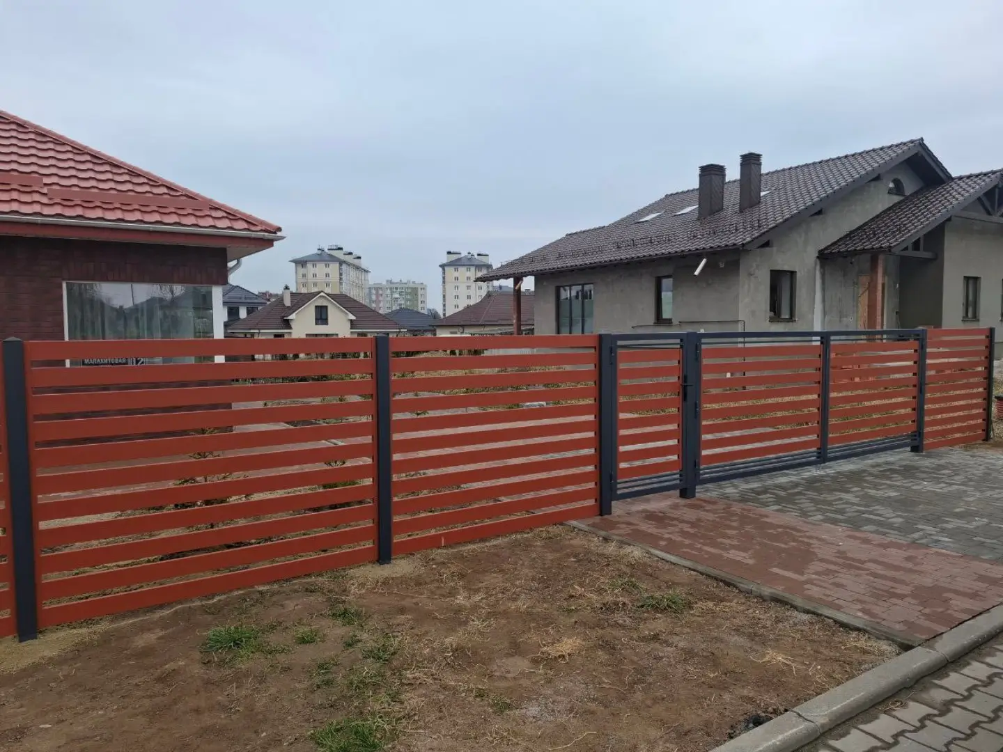 Забор-ранчо из металлопланкена 18м RAL8004 Терракотовый в Ереване